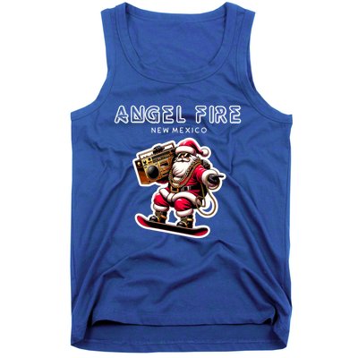 Angel Fire New Mexico Christmas Snowboard Santa Claus Great Gift Tank Top