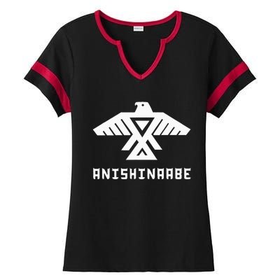 Anishinaabe First Nations Thunderbird Ojibwe Indigenous Ladies Halftime Notch Neck Tee