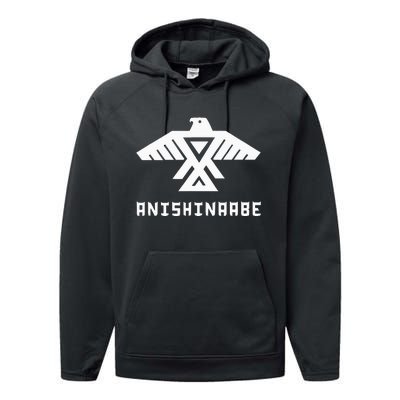 Anishinaabe First Nations Thunderbird Ojibwe Indigenous Performance Fleece Hoodie