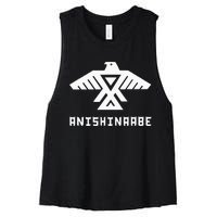 Anishinaabe First Nations Thunderbird Ojibwe Indigenous Women's Racerback Cropped Tank