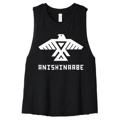 Anishinaabe First Nations Thunderbird Ojibwe Indigenous Women's Racerback Cropped Tank