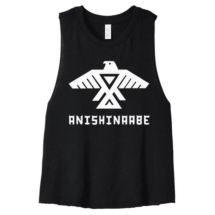 Anishinaabe First Nations Thunderbird Ojibwe Indigenous Women's Racerback Cropped Tank