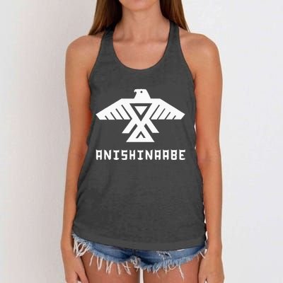 Anishinaabe First Nations Thunderbird Ojibwe Indigenous Women's Knotted Racerback Tank