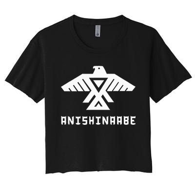 Anishinaabe First Nations Thunderbird Ojibwe Indigenous Women's Crop Top Tee