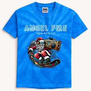 Angel Fire New Mexico Cool Snowboard Christmas Santa Gift Kids Tie-Dye T-Shirt