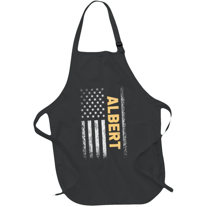 Albert First Name Albert Name American Flag Full-Length Apron With Pockets