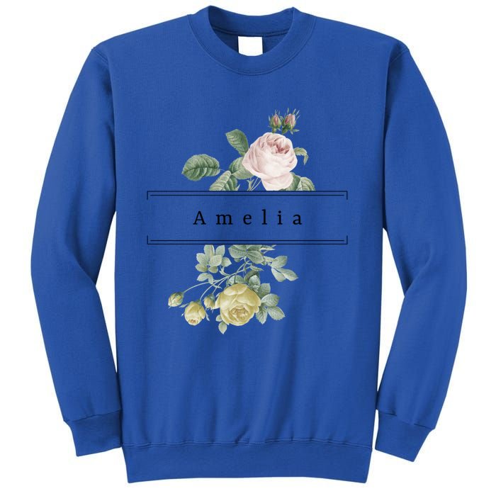 Amelia First Name Vintage Roses Wedding Shower Rose Gift Sweatshirt