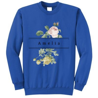 Amelia First Name Vintage Roses Wedding Shower Rose Gift Tall Sweatshirt