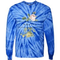 Amelia First Name Vintage Roses Wedding Shower Rose Gift Tie-Dye Long Sleeve Shirt