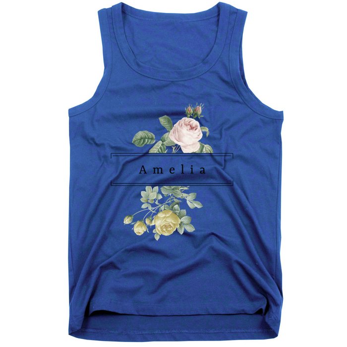 Amelia First Name Vintage Roses Wedding Shower Rose Gift Tank Top