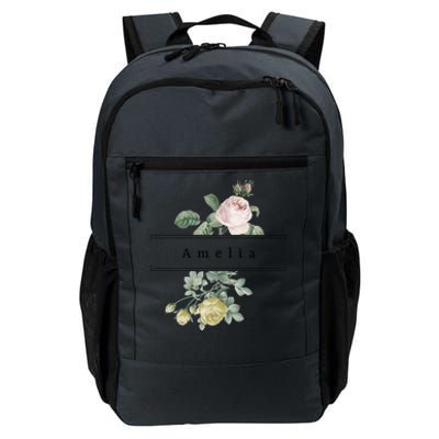 Amelia First Name Vintage Roses Wedding Shower Rose Gift Daily Commute Backpack