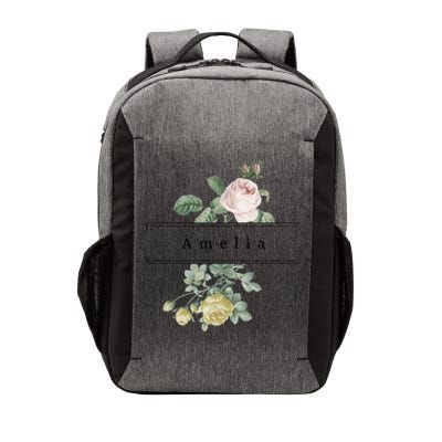 Amelia First Name Vintage Roses Wedding Shower Rose Gift Vector Backpack