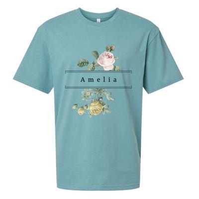 Amelia First Name Vintage Roses Wedding Shower Rose Gift Sueded Cloud Jersey T-Shirt