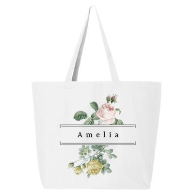 Amelia First Name Vintage Roses Wedding Shower Rose Gift 25L Jumbo Tote