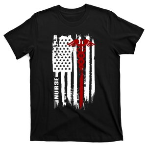 American Flag Nurse Usa Nurses Gift T-Shirt