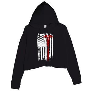 American Flag Nurse Usa Nurses Gift Crop Fleece Hoodie