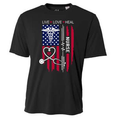 American Flag Nurse Day Gifts Week Gift Nurse NurseS Day Cooling Performance Crew T-Shirt