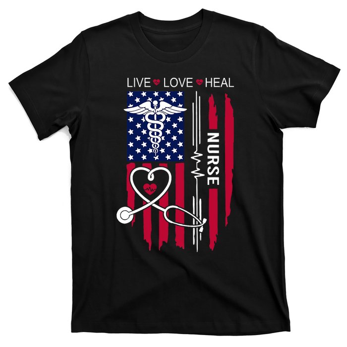 American Flag Nurse Day Gifts Week Gift Nurse NurseS Day T-Shirt