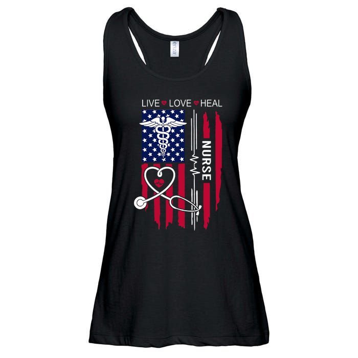 American Flag Nurse Day Gifts Week Gift Nurse NurseS Day Ladies Essential Flowy Tank