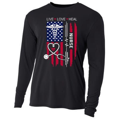 American Flag Nurse Day Gifts Week Gift Nurse NurseS Day Cooling Performance Long Sleeve Crew