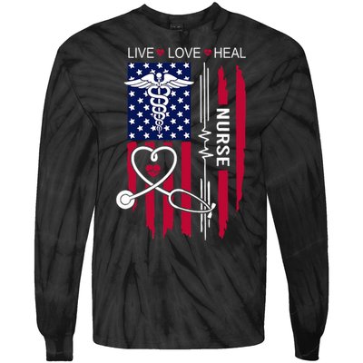 American Flag Nurse Day Gifts Week Gift Nurse NurseS Day Tie-Dye Long Sleeve Shirt