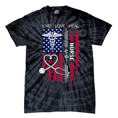 American Flag Nurse Day Gifts Week Gift Nurse NurseS Day Tie-Dye T-Shirt