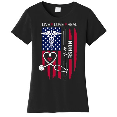 American Flag Nurse Day Gifts Week Gift Nurse NurseS Day Women's T-Shirt