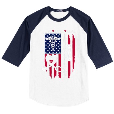 American Flag Nurse Day Gifts Week Gift Nurse NurseS Day Baseball Sleeve Shirt