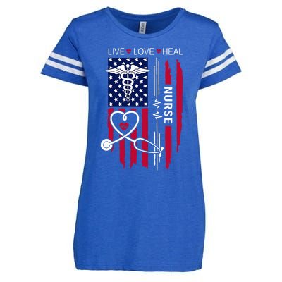 American Flag Nurse Day Gifts Week Gift Nurse NurseS Day Enza Ladies Jersey Football T-Shirt