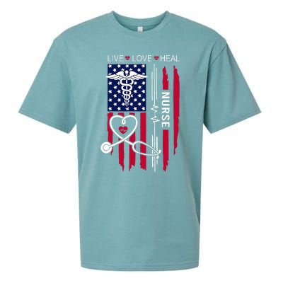 American Flag Nurse Day Gifts Week Gift Nurse NurseS Day Sueded Cloud Jersey T-Shirt