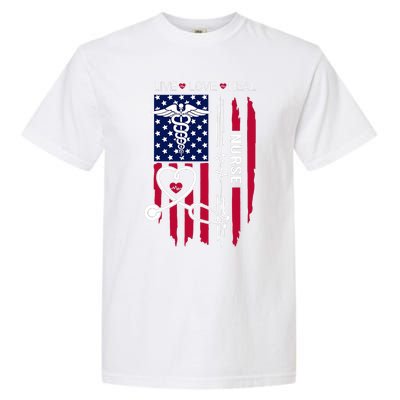 American Flag Nurse Day Gifts Week Gift Nurse NurseS Day Garment-Dyed Heavyweight T-Shirt