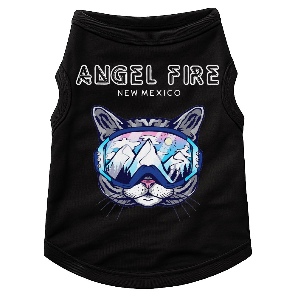 Angel Fire New Mexico Funny Cat Ski Googles Doggie Tank