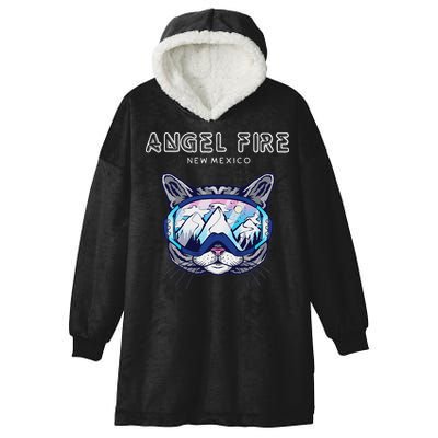 Angel Fire New Mexico Funny Cat Ski Googles Hooded Wearable Blanket