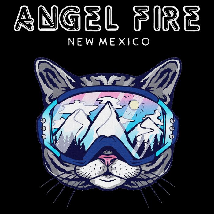 Angel Fire New Mexico Funny Cat Ski Googles Button