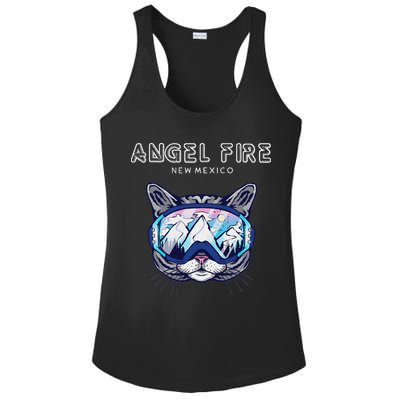 Angel Fire New Mexico Funny Cat Ski Googles Ladies PosiCharge Competitor Racerback Tank