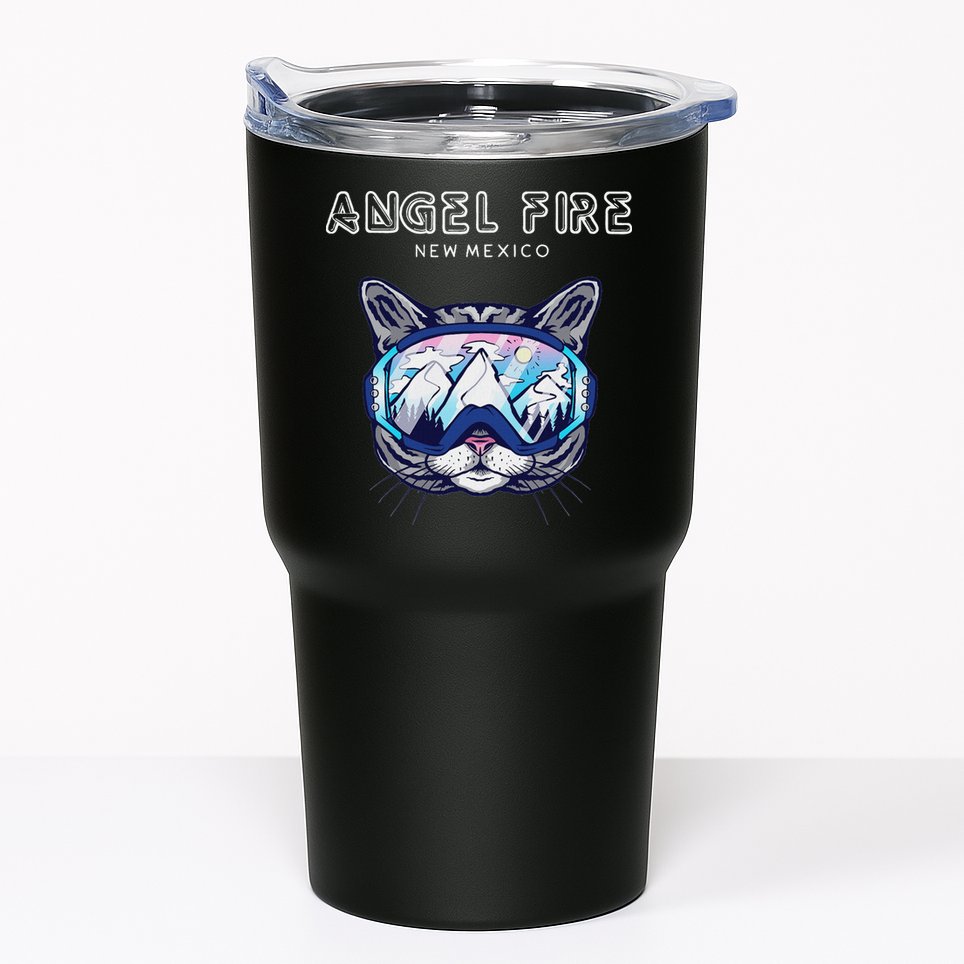 Angel Fire New Mexico Funny Cat Ski Googles Tumbler
