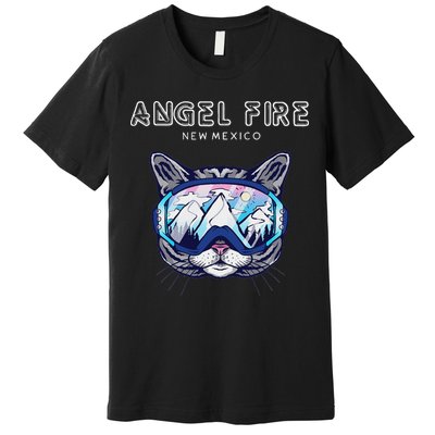 Angel Fire New Mexico Funny Cat Ski Googles Premium T-Shirt