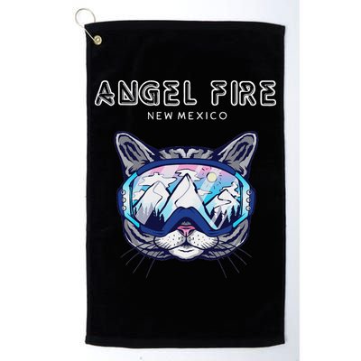 Angel Fire New Mexico Funny Cat Ski Googles Golf Towel