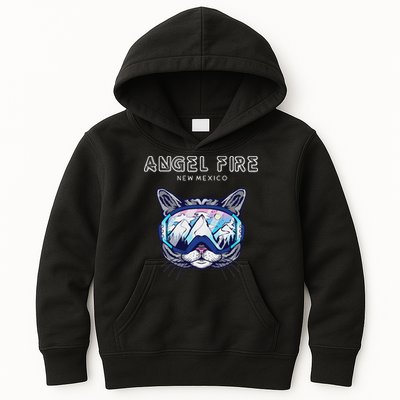 Angel Fire New Mexico Funny Cat Ski Googles Kids Hoodie