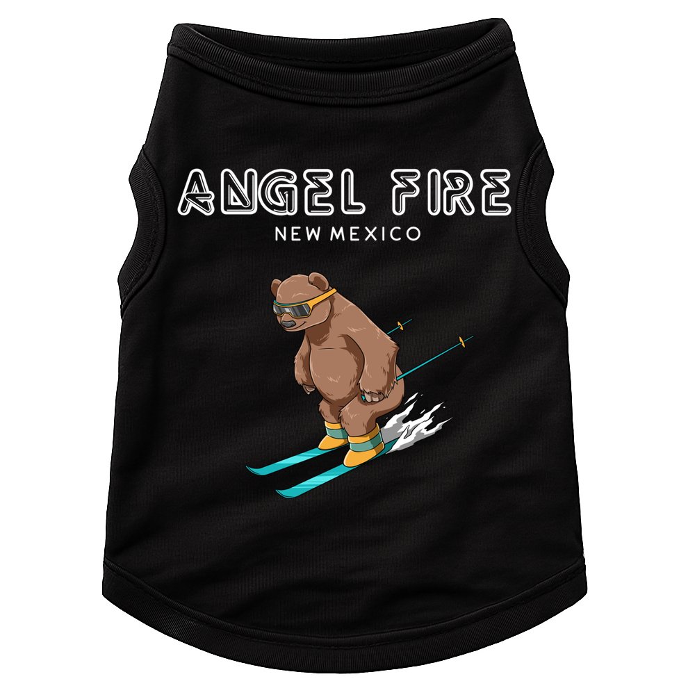Angel Fire New Mexico Funny Ski Grizzly Bear Meaningful Gift Doggie Tank