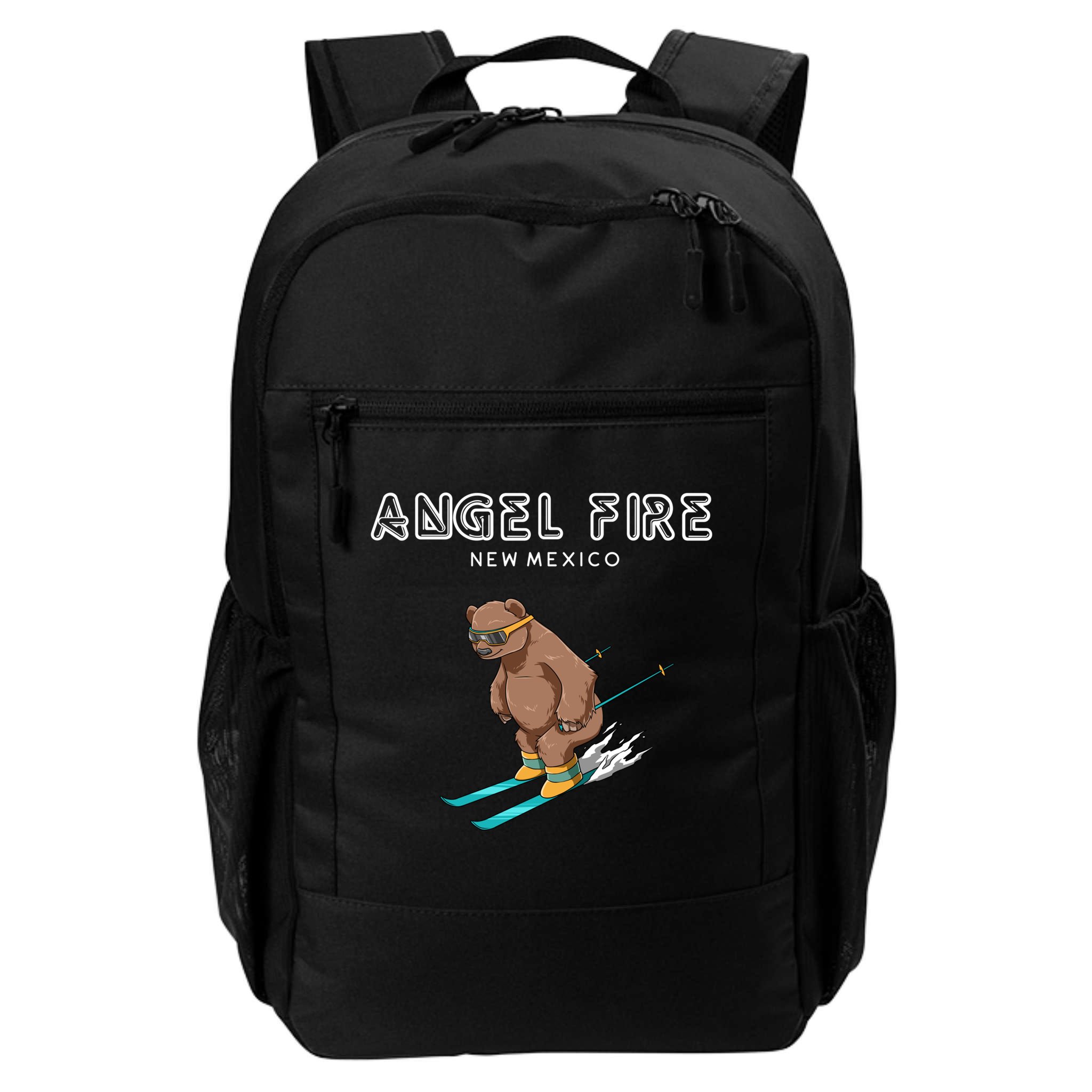 Angel Fire New Mexico Funny Ski Grizzly Bear Meaningful Gift Backpack