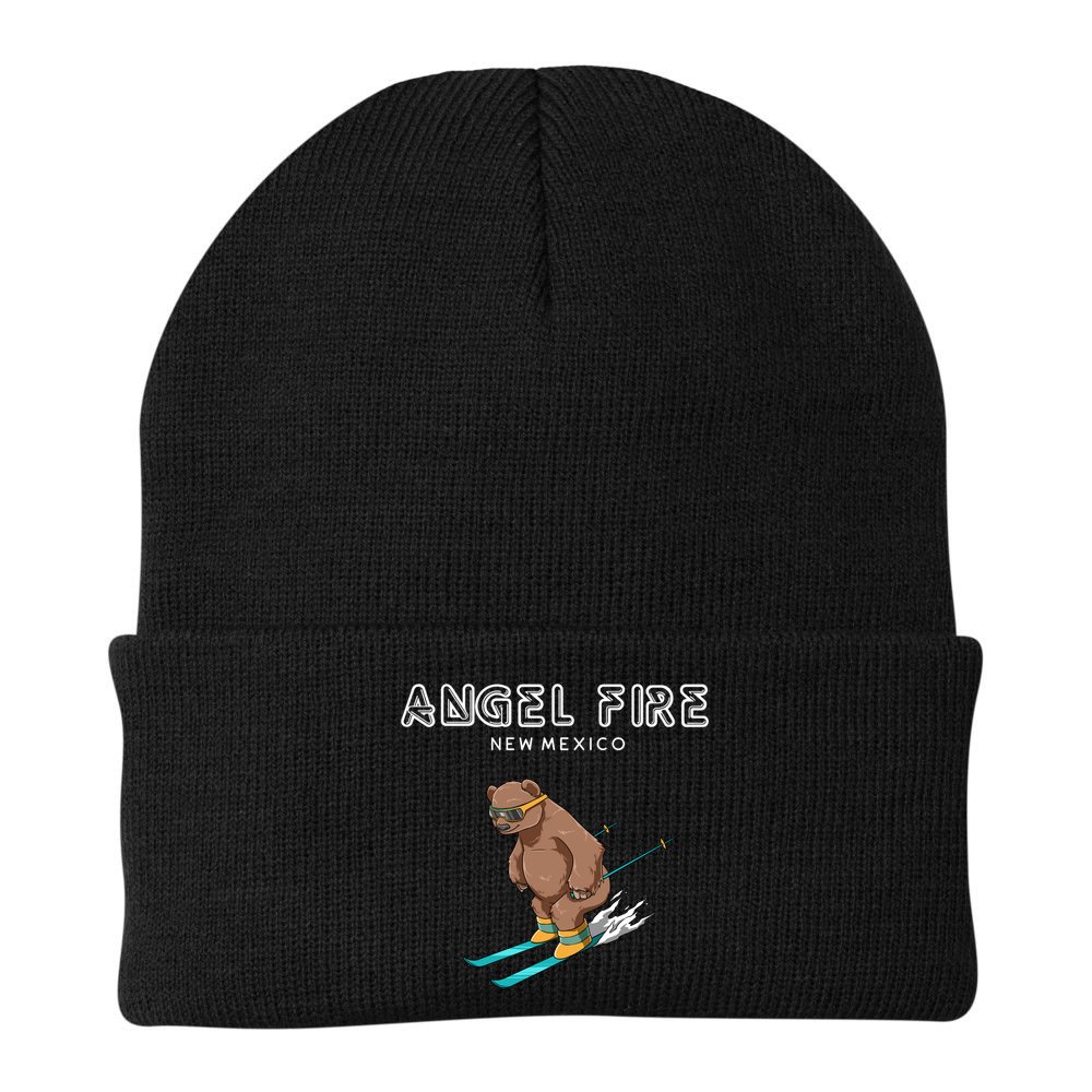 Angel Fire New Mexico Funny Ski Grizzly Bear Meaningful Gift Beanie