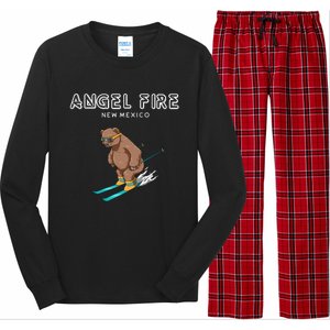 Angel Fire New Mexico Funny Ski Grizzly Bear Meaningful Gift Long Sleeve Pajama Set