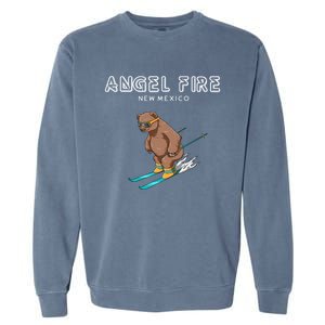 Angel Fire New Mexico Funny Ski Grizzly Bear Meaningful Gift Garment-Dyed Sweatshirt