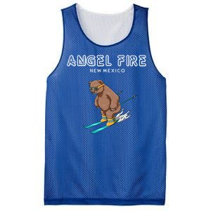 Angel Fire New Mexico Funny Ski Grizzly Bear Meaningful Gift Mesh Reversible Basketball Jersey Tank