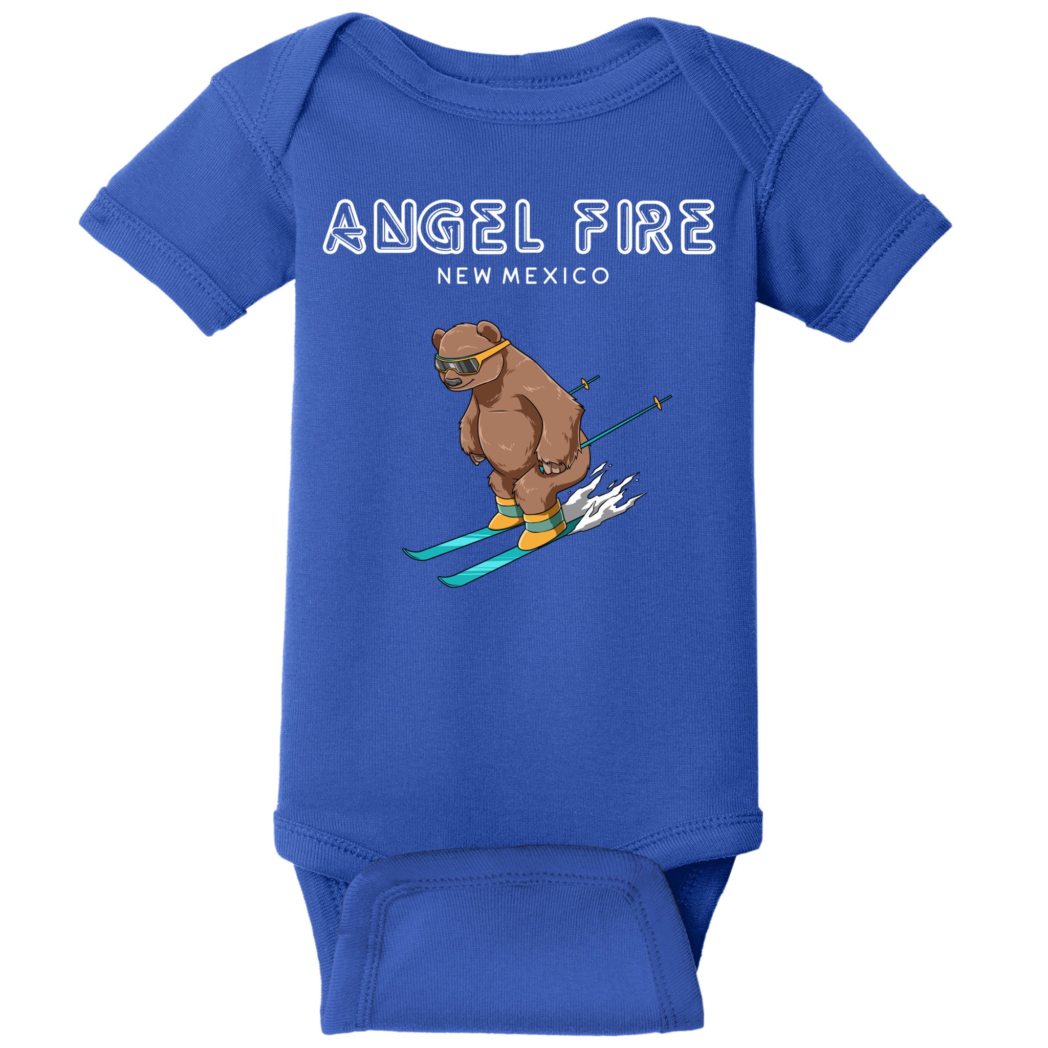 Angel Fire New Mexico Funny Ski Grizzly Bear Meaningful Gift Baby Bodysuit