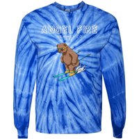 Angel Fire New Mexico Funny Ski Grizzly Bear Meaningful Gift Tie-Dye Long Sleeve Shirt