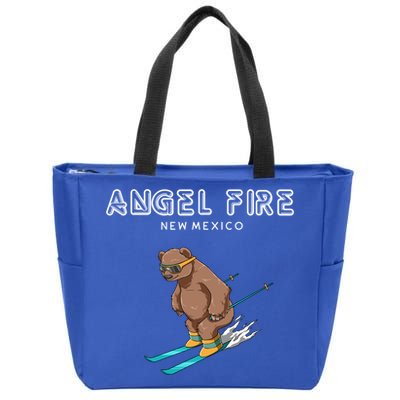 Angel Fire New Mexico Funny Ski Grizzly Bear Meaningful Gift Zip Tote Bag