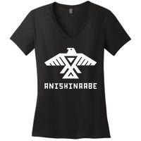 Anishinaabe First Nations Thunderbird Ojibwe Indigenous Women's V-Neck T-Shirt