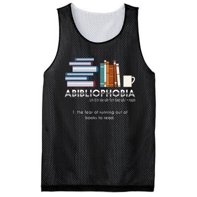 Abibliophobia Fear Of Running Out Of Books To Read Reading Mesh Reversible Basketball Jersey Tank